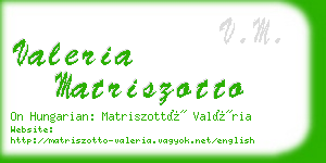 valeria matriszotto business card